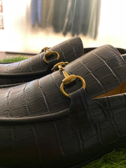 Gucci Jordaan Genuine Black Crocodile Loafers|