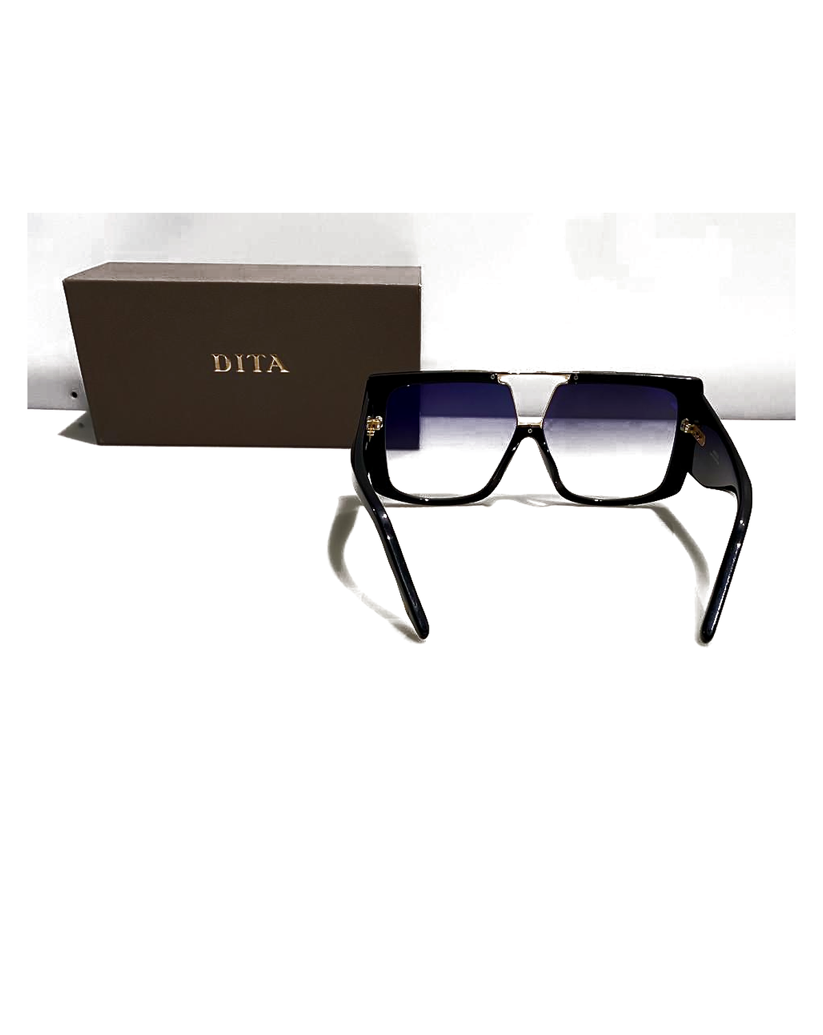 DITA Oversized Square Sunglasses - Black front view