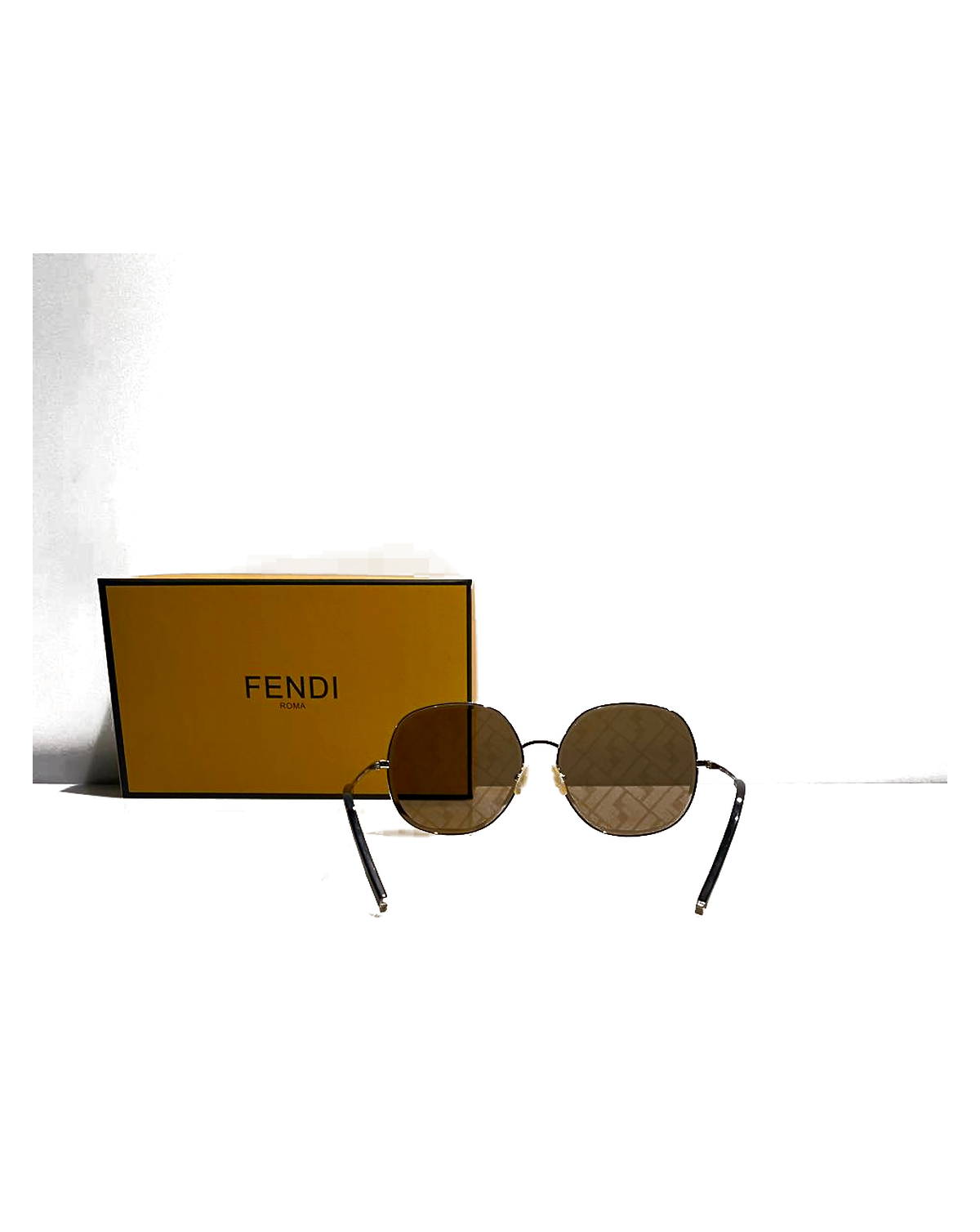 Fendi Round FF Sunglasses - brown back view