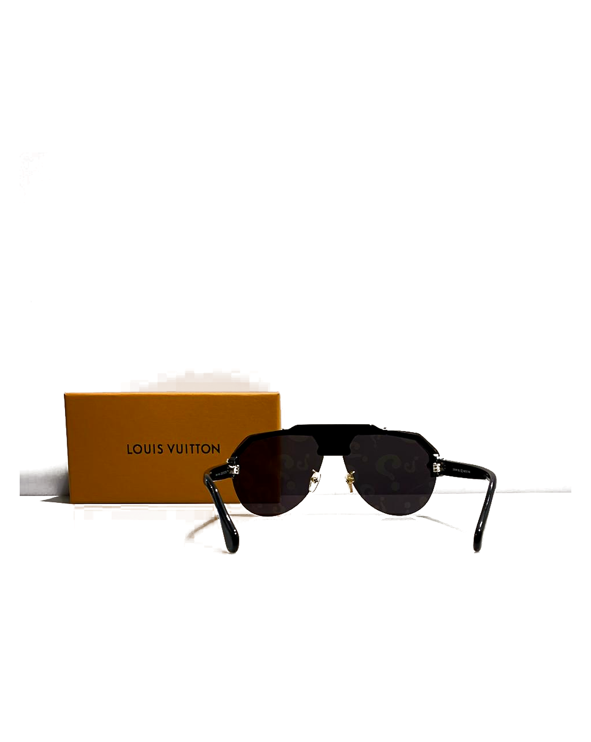 Louis Vuitton Double Bridge Aviator Sunglasses - Black front view