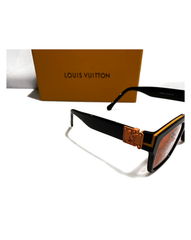 Louis Vuitton Orange Lens Square Sunglasses - orange side view