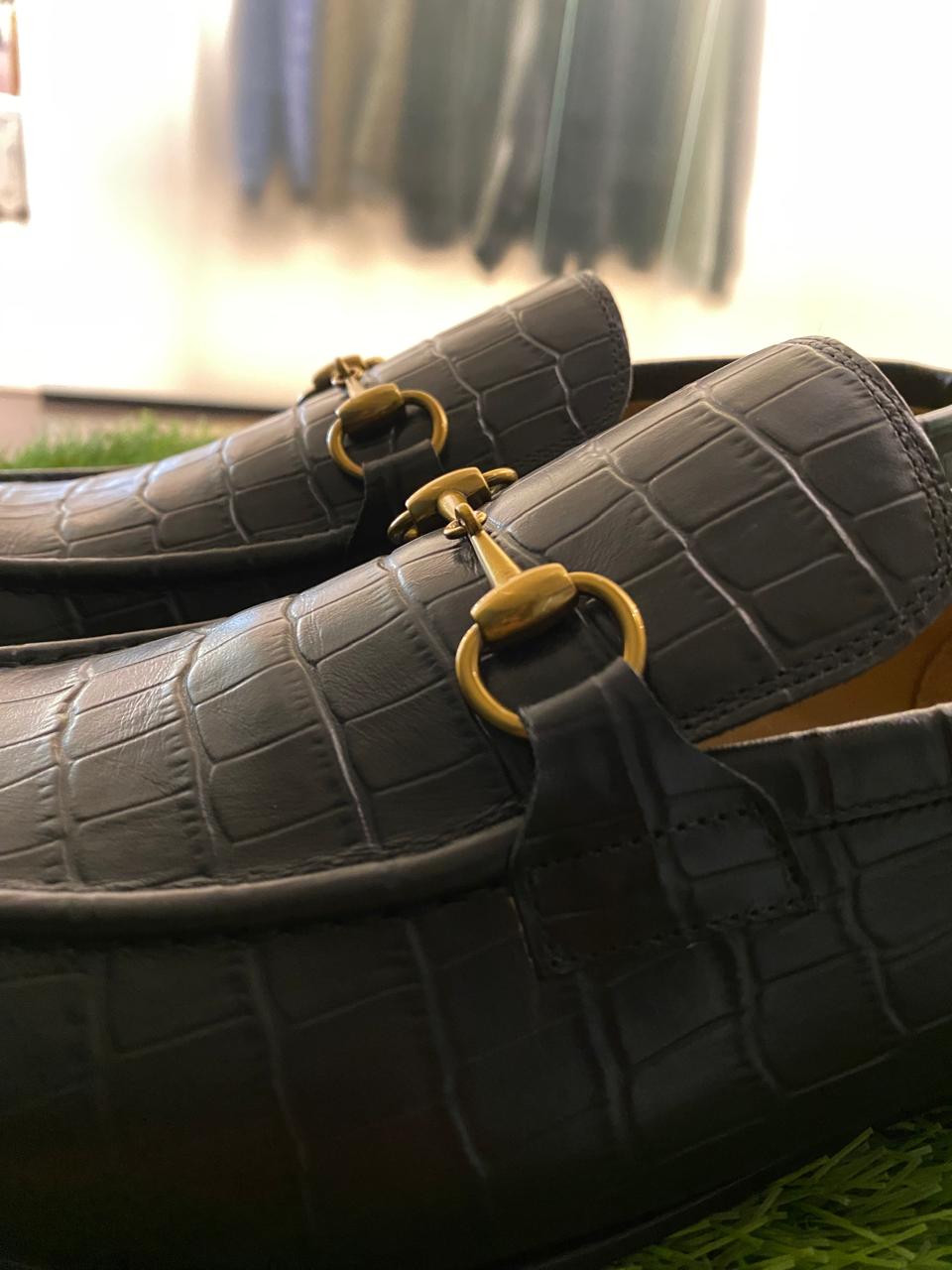 Gucci Jordaan Genuine Black Crocodile Loafers|