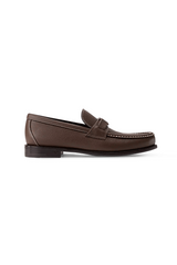 Louis Vuitton Major Loafers in dark brown grained calf leather.