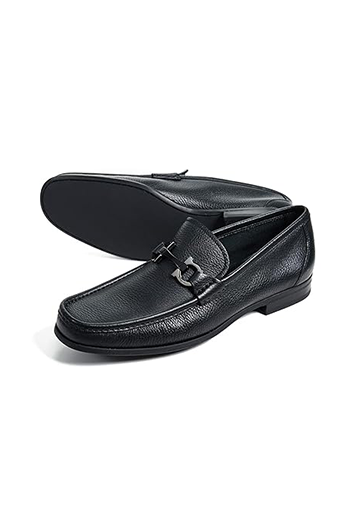 Gancini slip-on leather loafers