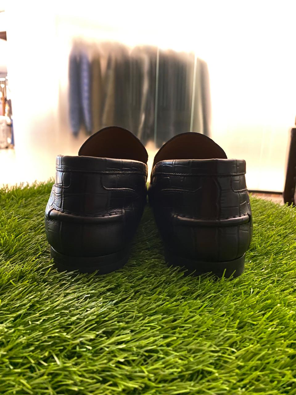 Gucci Jordaan Genuine Black Crocodile Loafers|