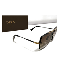 DITA Double Bridge Aviator Sunglasses - brown side view