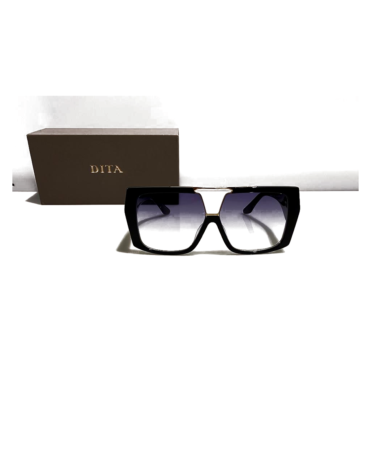 DITA Oversized Square Sunglasses - Blue front view