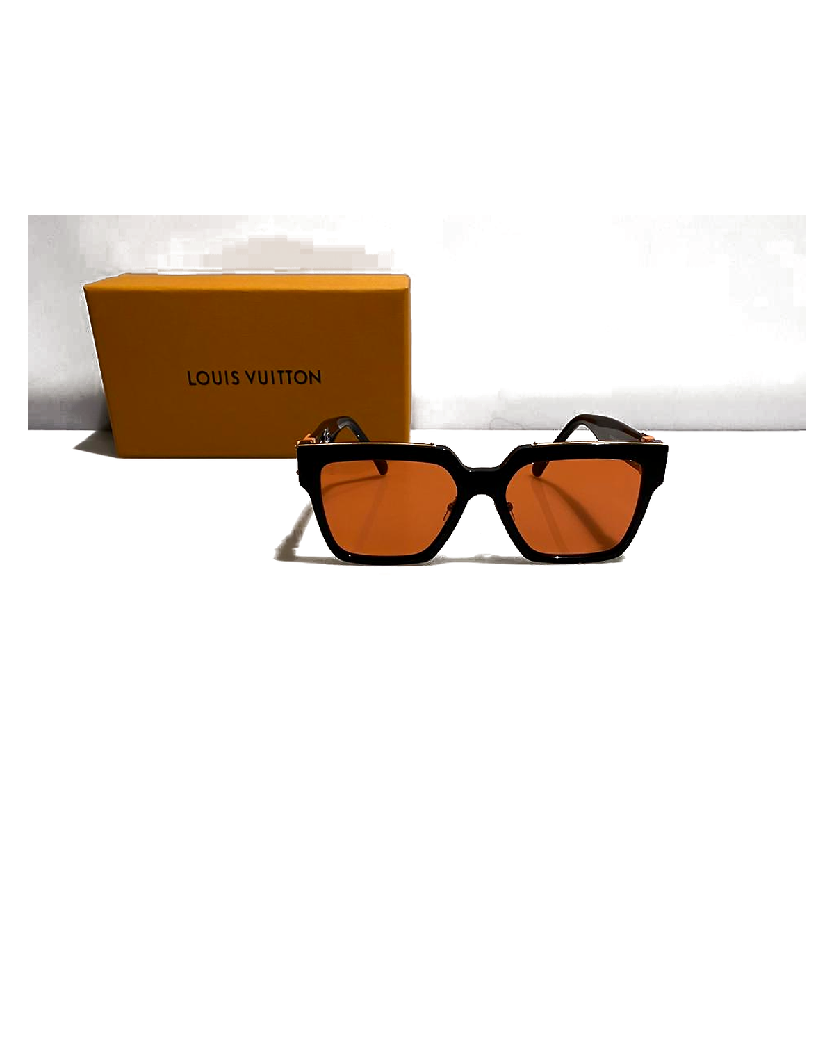 Louis Vuitton Orange Lens Square Sunglasses - Orange front view